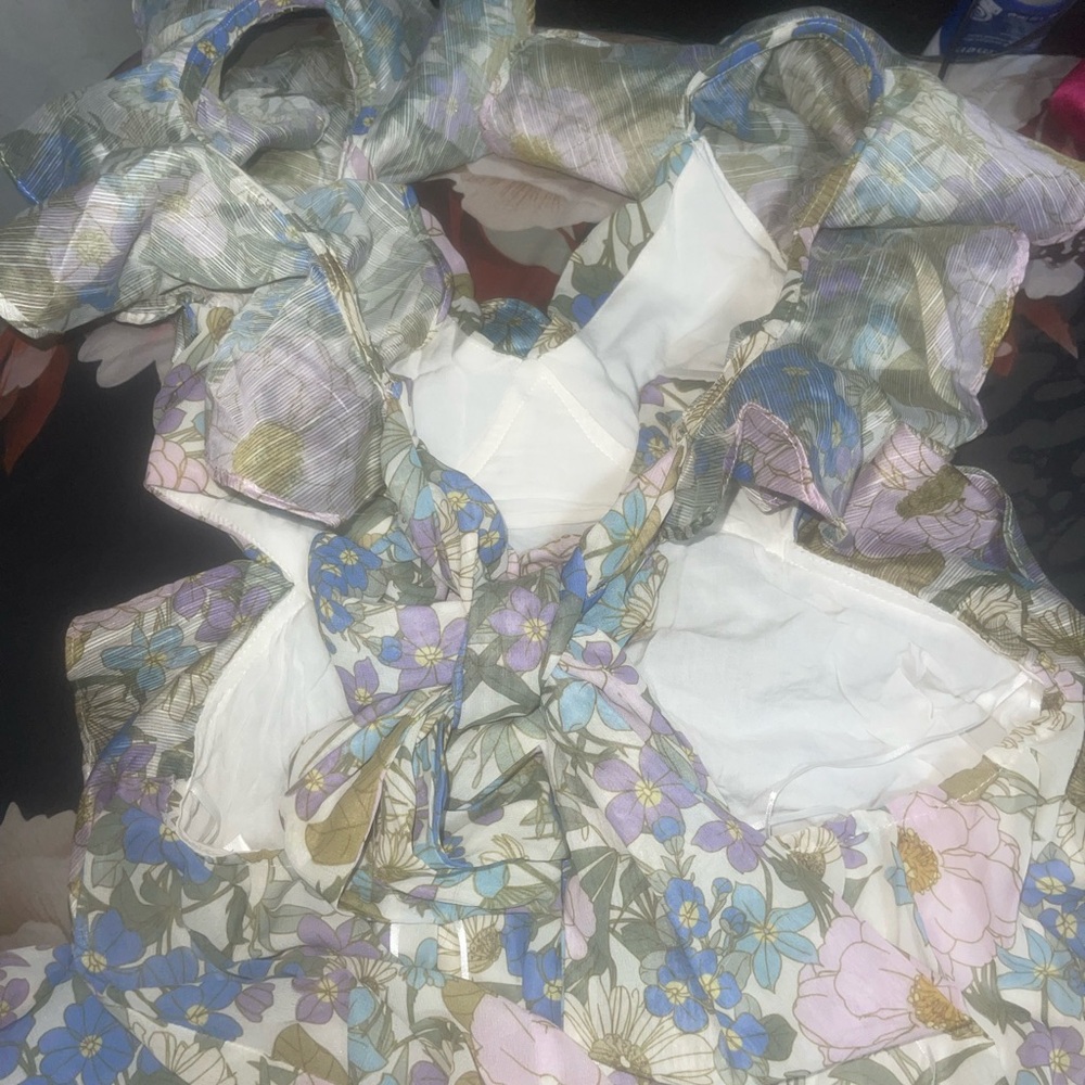 Luxxel floral ruffle maxi dress - Picture 6 of 8